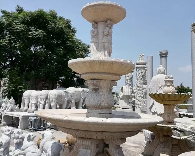Уличный фонтан высокого качества, садовый мраморный фонтан из натурального камня