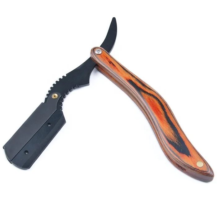 DM Private Label Black Shaving razor Made in China Cut Throat Men Straight with Laser logo
