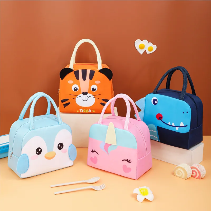 New Style Bento Bag Cartoon Handbag Student Lunch Bag Thermal Insulation Cooler Bags For Kids