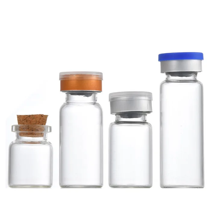 Borosilicate Clear Mini 3ml 5ml 10ml 20ml Pharmaceutical Test Tube glass penicillin bottle with aluminium cap