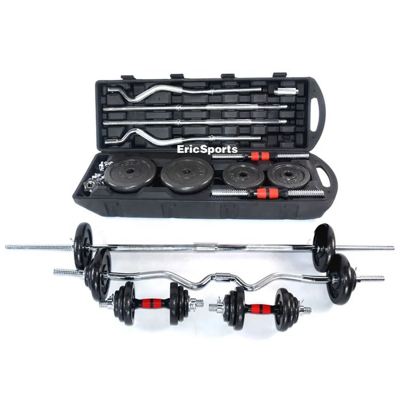 Manufacture Free  Gym Fitness  Equipment 55KG Adjustable Black weight lifting Dumbbell Set