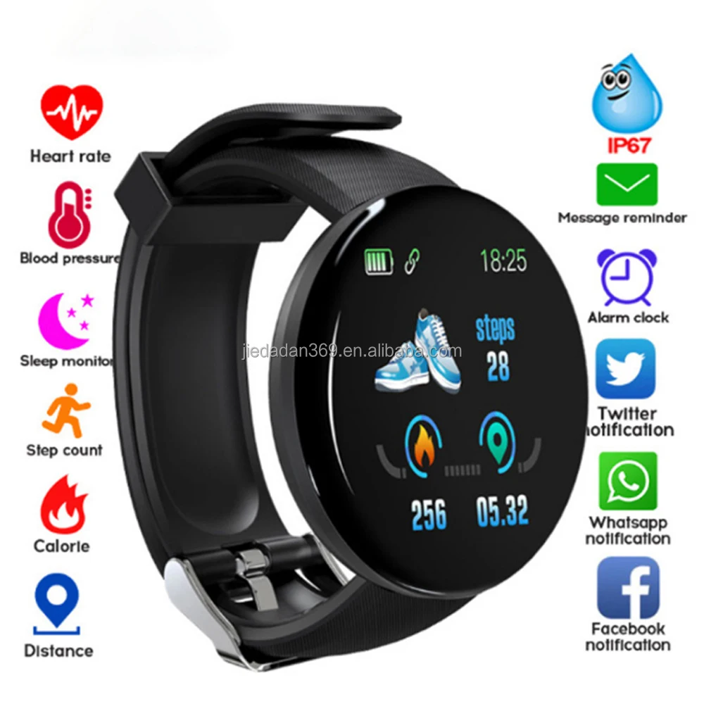 New Smart Watch Watch6 Full Screen HD 24 Hour Heart Rate Monitoring IP67 Sports Watch Call Bracelet Smart Watch D18  Case Purple