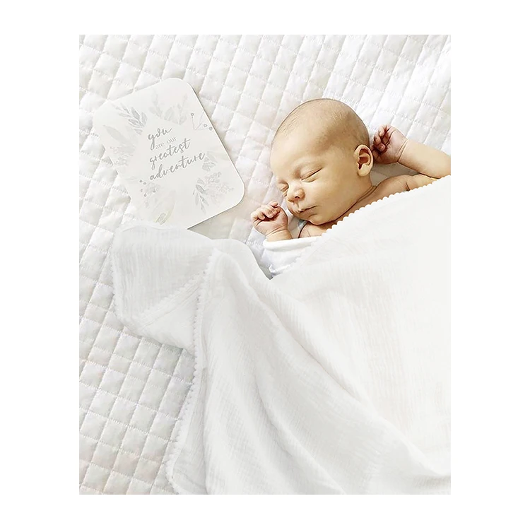 Wholesale Sets French Linen Baby Muslin Blanket 4 Layers