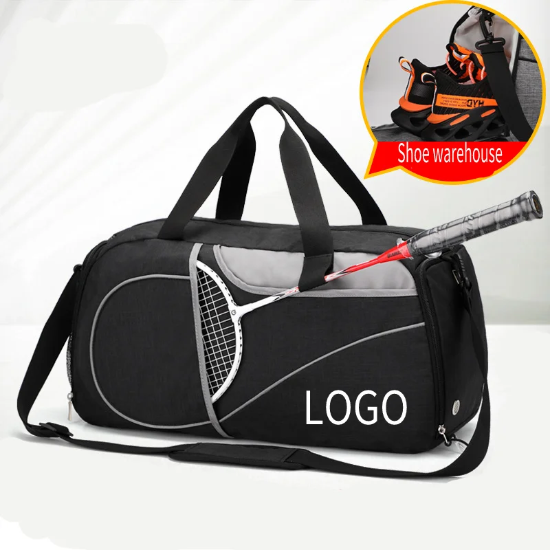 Custom Zipper type  Nylon Waterproof Travel Fitness bag for Men and Women With shoe compartment Gym Training Sports bag