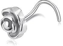 G23 Titanium CZ Clay Ball Flower Opal Star Heart Pure Titanium silver Nostril Piercing Jewelry  for Women Men