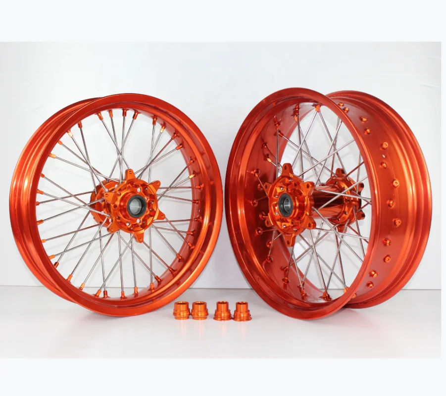 Внедорожный велосипед CNC алюминиевый сплав 125 250 300 exc 17 дюймов Supermotard полный комплект колес