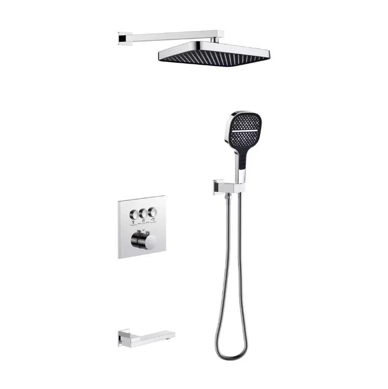 Jaston Hotel High Quality 2 Function   Wall Mount Thermostatic Concealed In Wall Shower Faucet