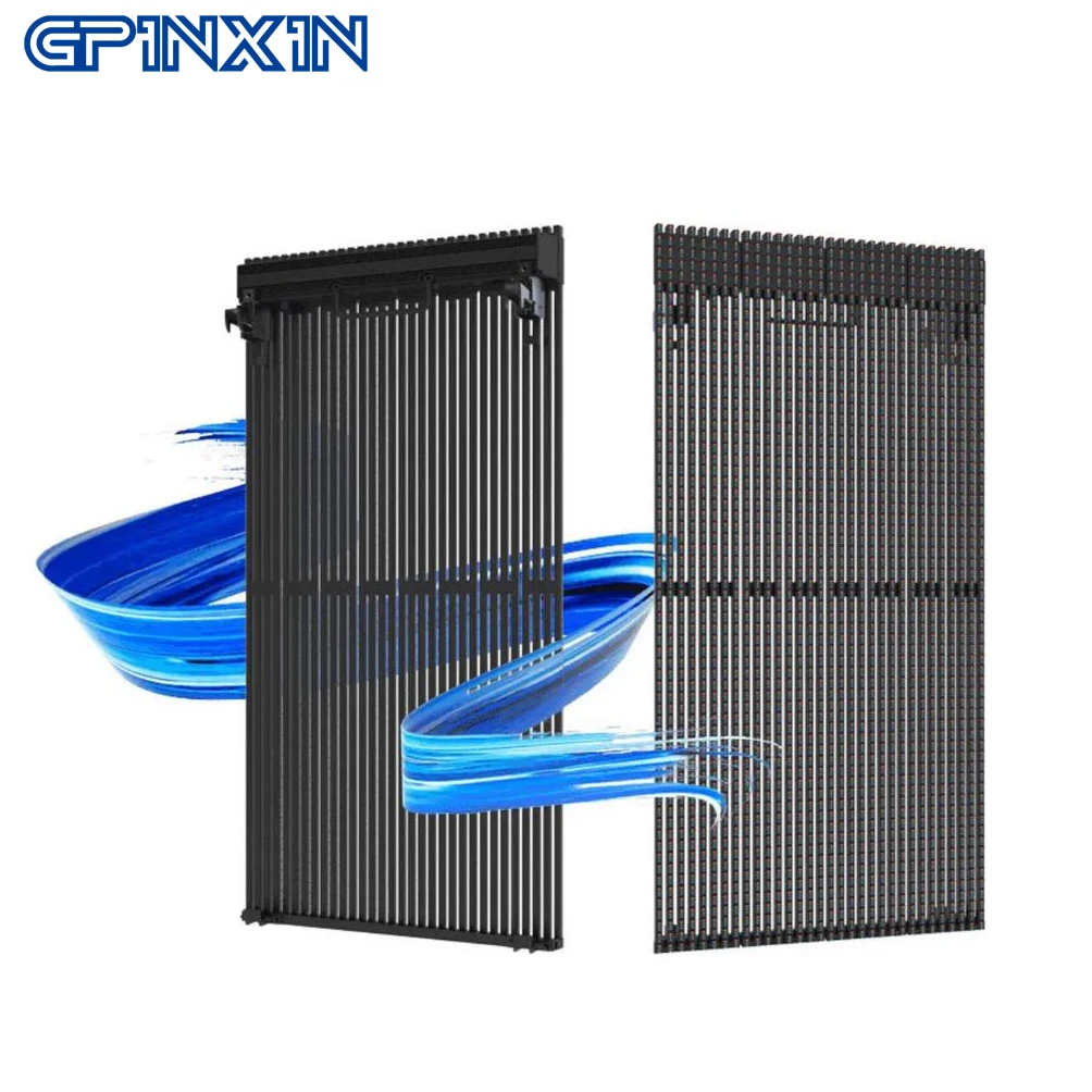 GPINXIN LED Transparent Screen P5-P20 LED Grid Display Screen Lightweight Portable LED Wall for Events and Exhibitions