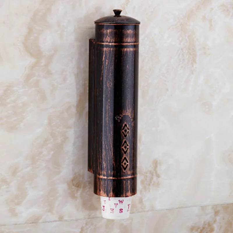 
Wholesale Hotel Wall Mounted Paper Coffee Cup Holder Rack Automatic Cup Dispenser Home Holder Easy Install Stainless Steel 