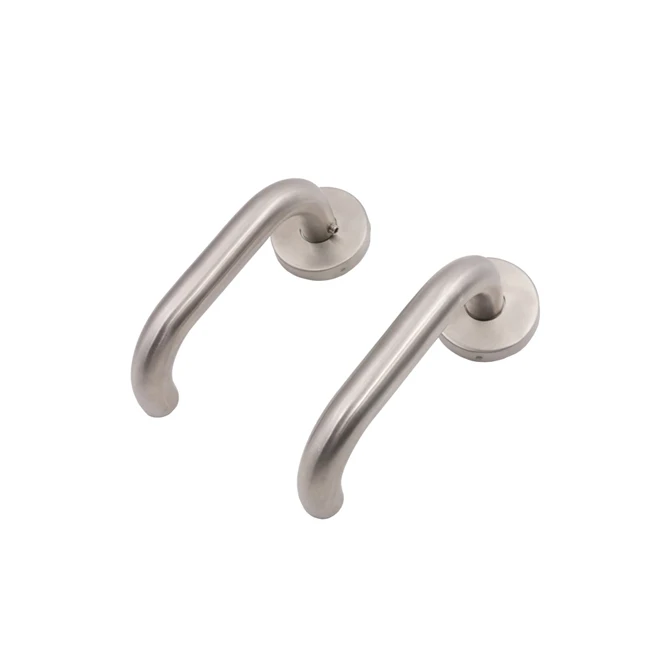 Lever Door Handles Stainless Steel Rosette Door Handles Silvery Standard Style Lavatory And Shower Lever Handle