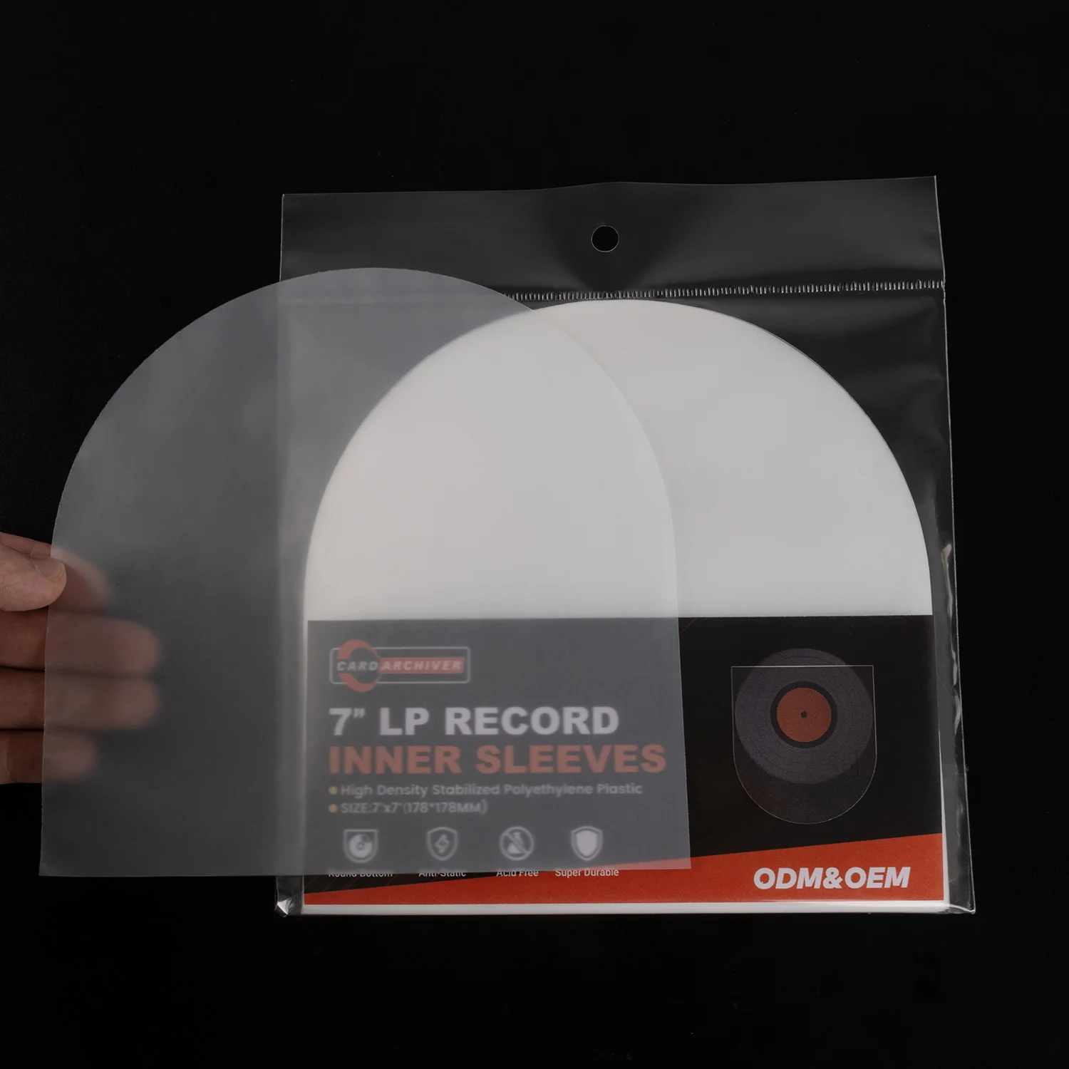 7 inch Premium Anti Static PO Inner Vinyl Record Protective Cover Round Bottom LP Sleeves