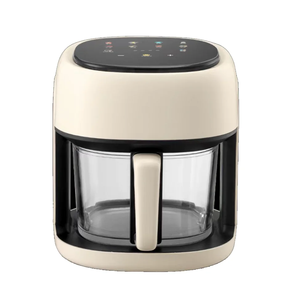 Безмасляная воздушная фритюрница 4L с цифровой сенсорной панелью, стеклянное визуальное окно CE/RoHS