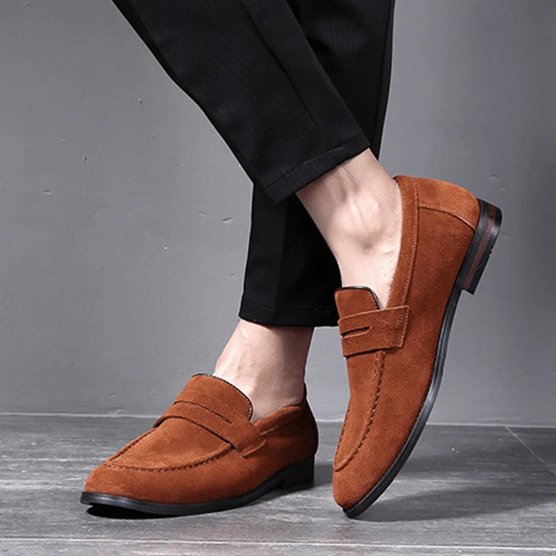 Ample New Arrival Fashion Suede loafers Wedding Driving Leather Moccasin Shoes dress Shoes For Men