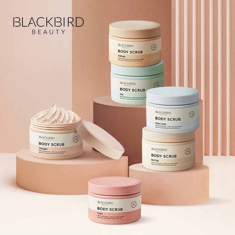 Customized Label Whitening Scrub Pink Colorful Body Polish Moisturizing Brightening Body Scrub OEM Gentle Exfoliating Body Scrub