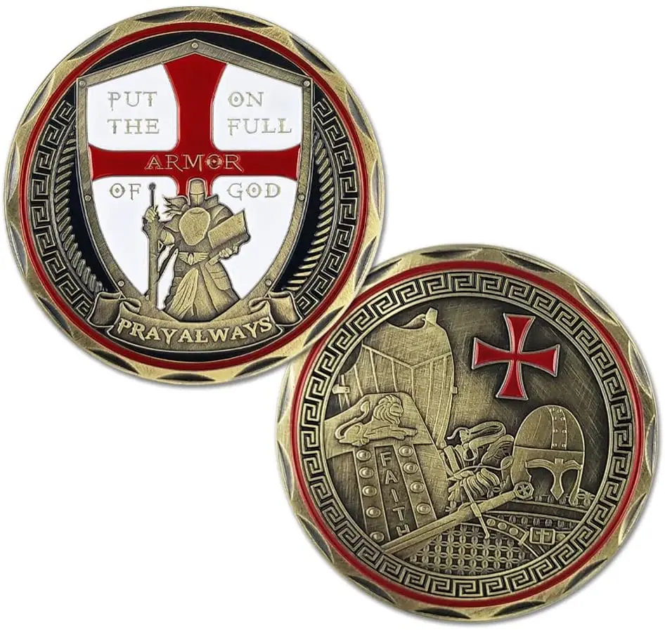 PUT ON THE FULL ARMOR OF GOD Coin The knight templar pray always coin
