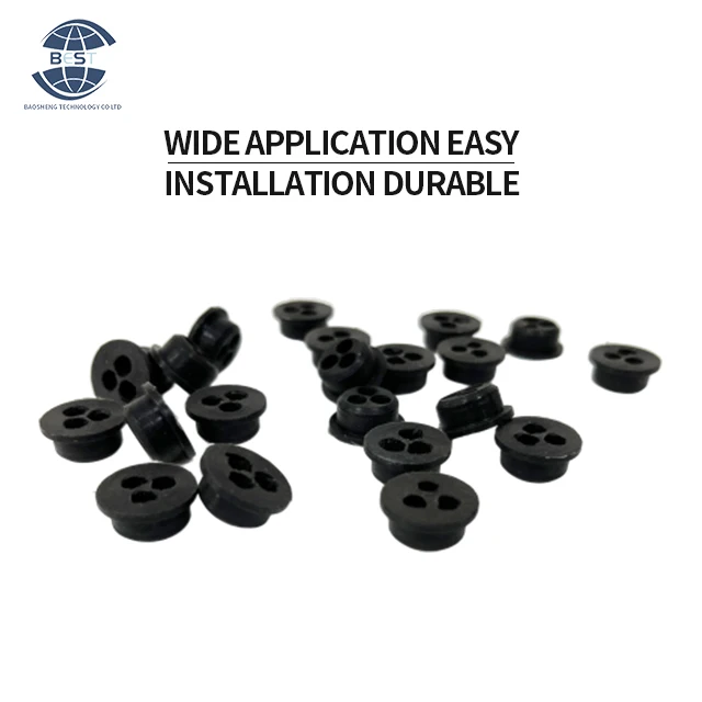 Factory hot sale 11.5mm can be customized caliber high elasticity insulated three-hole rubber plugs