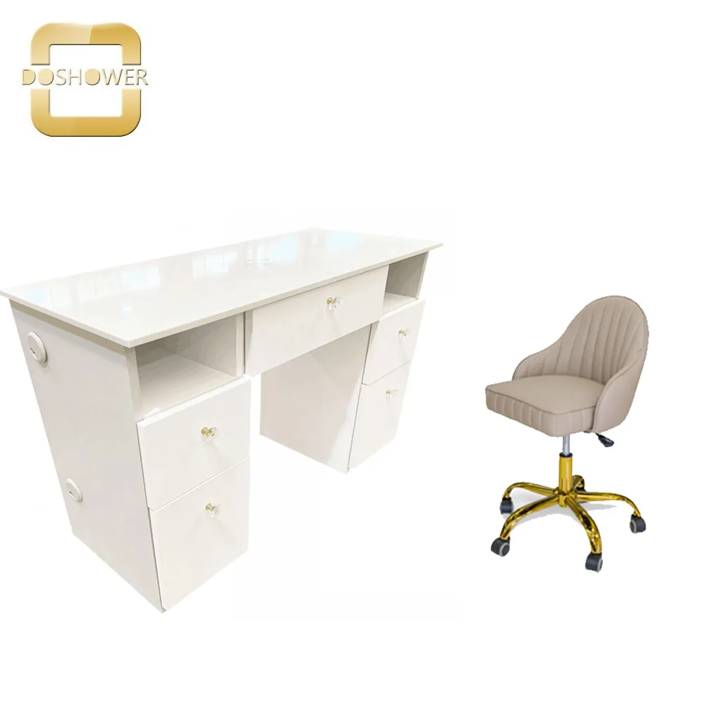 Manicure stool with pedicure spa chair for led light manicure station factory of single technician nail table