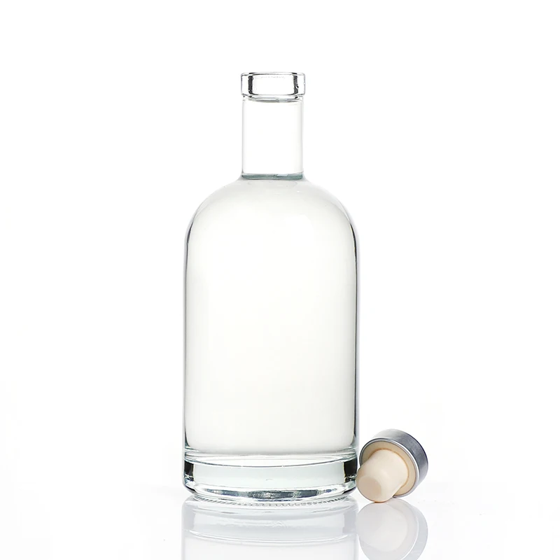 100ml 200ml 375ml 500ml 750ml 1000ml clear / frosted  vodka alcohol spirits liquor whiskey alcoholic glass bottle with stopper