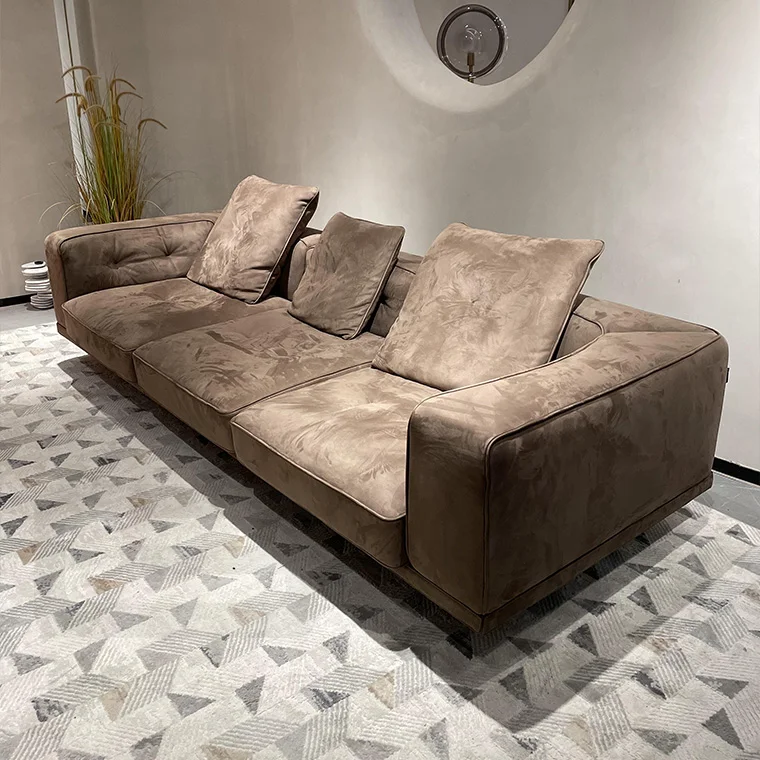 High End Leather Light Luxury Italian Home Furniture Sofa Set Furniture Living Room Modern Velvet Sofa