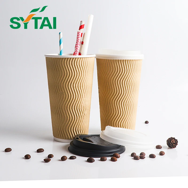 Low MOQ custom LOGO paper cups disposable paper cup packaging cup 8oz/12 oz/16oz Kraft Paper Coffee Cup for coffee shop