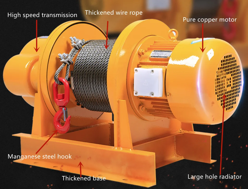 Wire rope electric hoist Factory direct sales of industrial winches with disorderly rope arrangement electric hoists