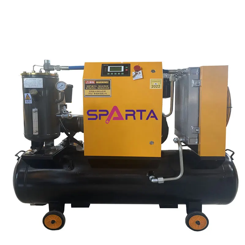 low noise 7.5kw engineering screw air compressor with tank 30hp