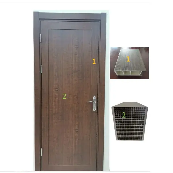 
pvc door factory provide 2350*1000*35mm Saudi popular waterproof WPVC profile wpc door and frame interior using 