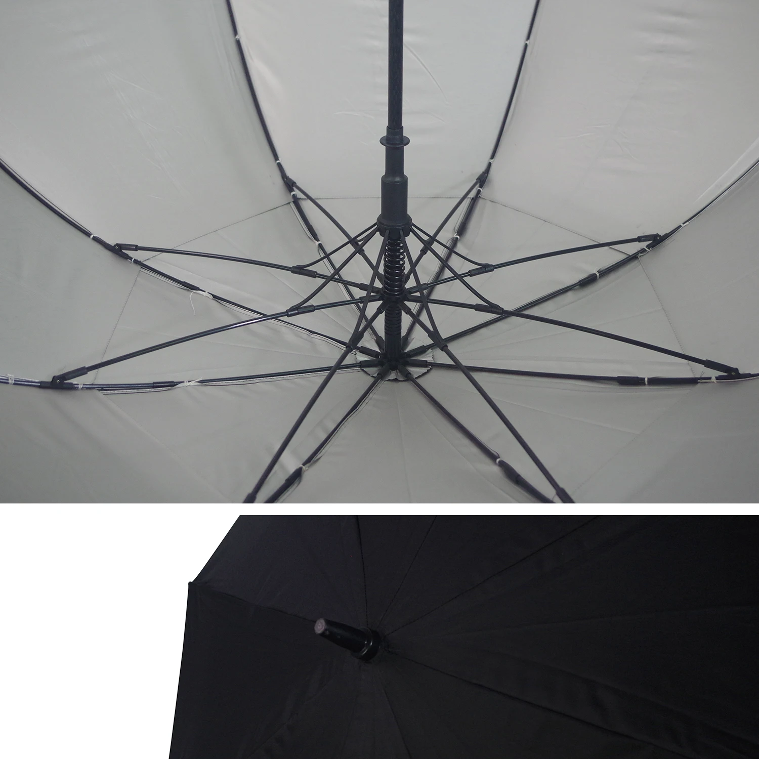 High quality double vented layer super large with silver coated custom logo business gifts golf umbrellas