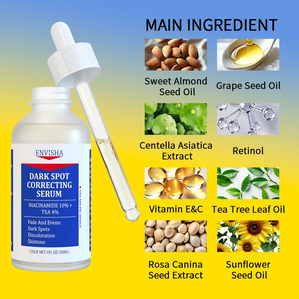 New Skin Care Serum Deeply Brightening With Vitamin C 10% Niacinamide + 4% Tranexamic Acid Dark Spot Correcting Face Serum