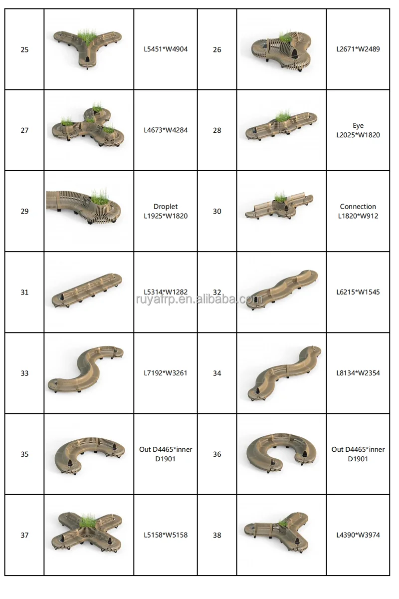 Large Custom Size Modern Wooden Garden Tree Bench Outdoor Furniture