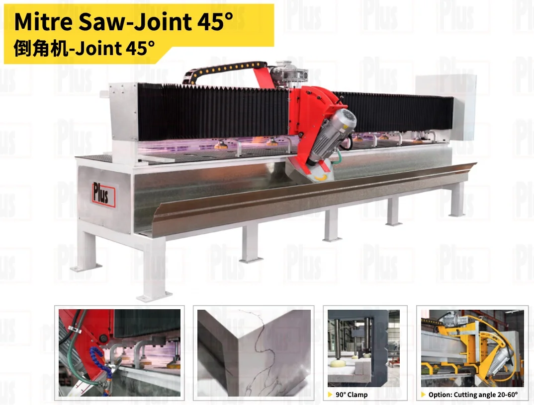 STONEPLUS Joint45 Plus Tile Cutting Machine in Stone Machinery Tile Saw Tile Cutting 45 Degree Angle Chamfering Plc Marble