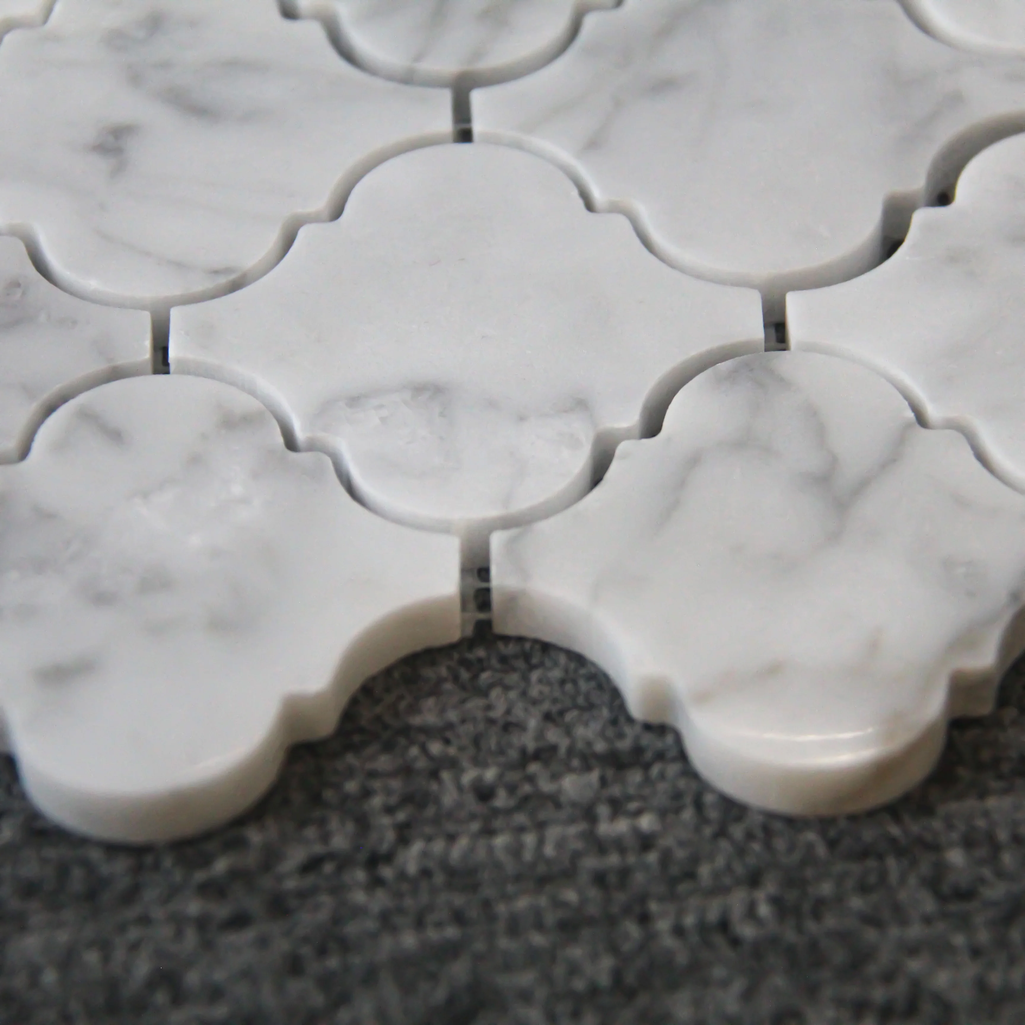 BOTON STONE Carrara White Chinese Lantern Shape Marble Mosaic 30X30 Arabesque Tile