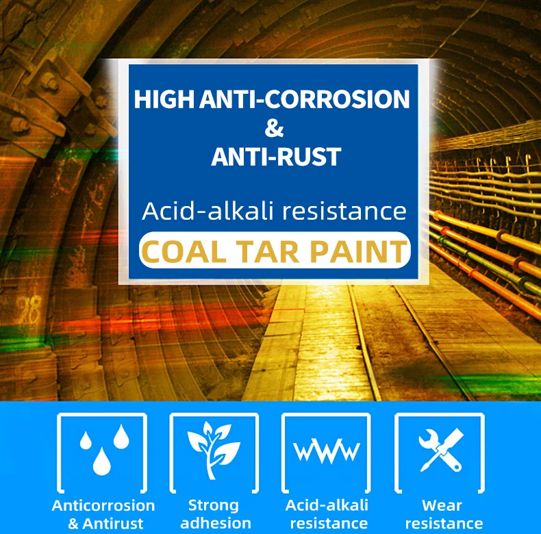 KYUMI Epoxy Coal Tar Anticorrosion Rust Resistance Paint Coating For Marine Ship Boat Underground Pipes