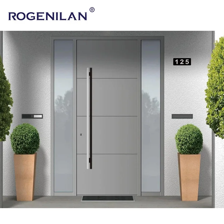 Exquisite handcrafts cast aluminum bullet proof security front main entrance stainless steel pivot door