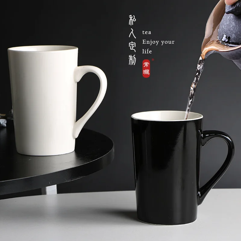 Wholesale Colored Glazed New Bone Porcelain Ceramic Cup Creative Mark Cup Customized Logo Cup