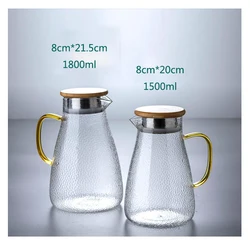 Hot Sale Hammer Water Bottle The Hand Feels Comfortable Glass Water Jug with Cup Set