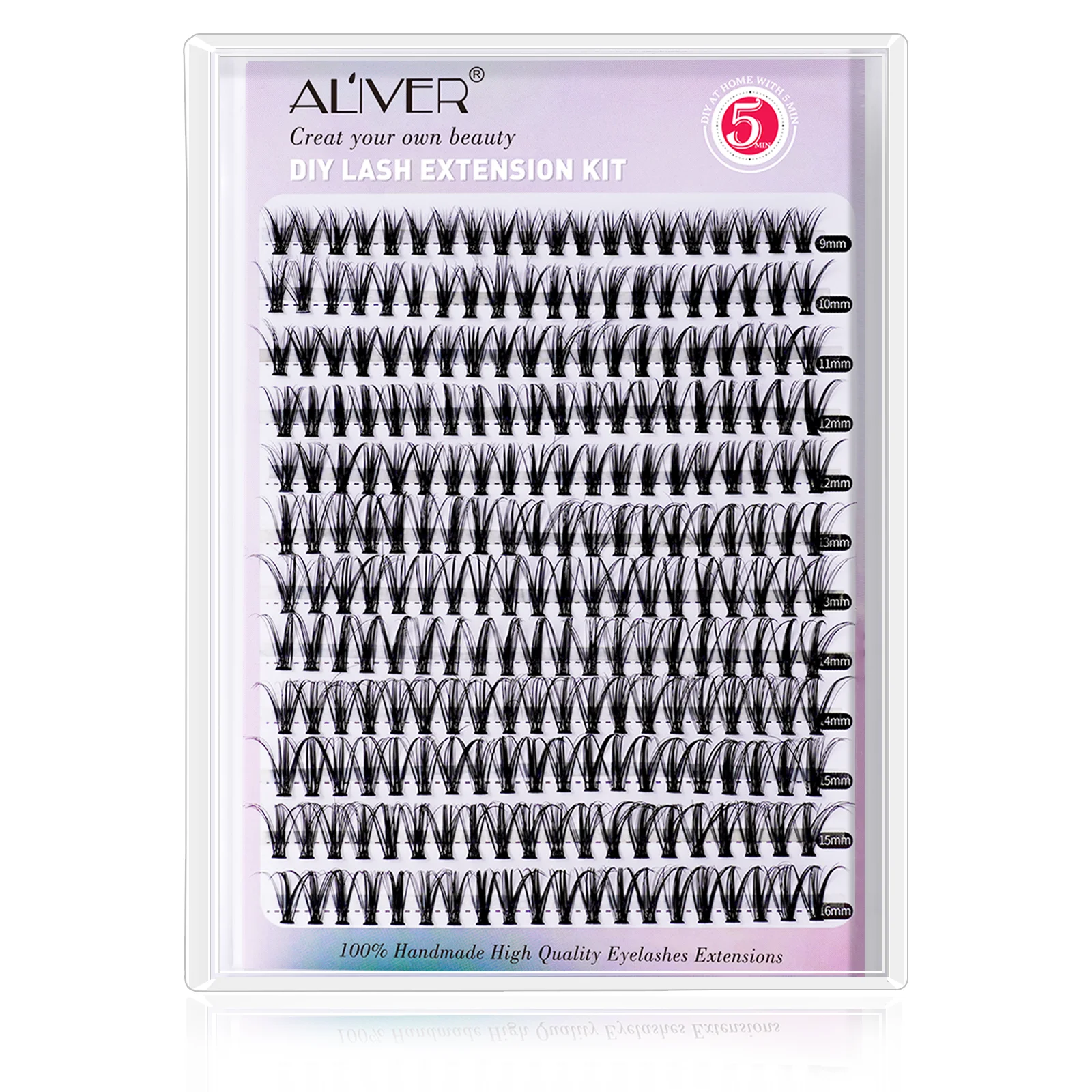 ALIVER 240pcs 30D Mix 9-16mm D Curl Lash Clusters DIY Lash Extensions Private Label Individual Lashes Clusters Eyelash Extension
