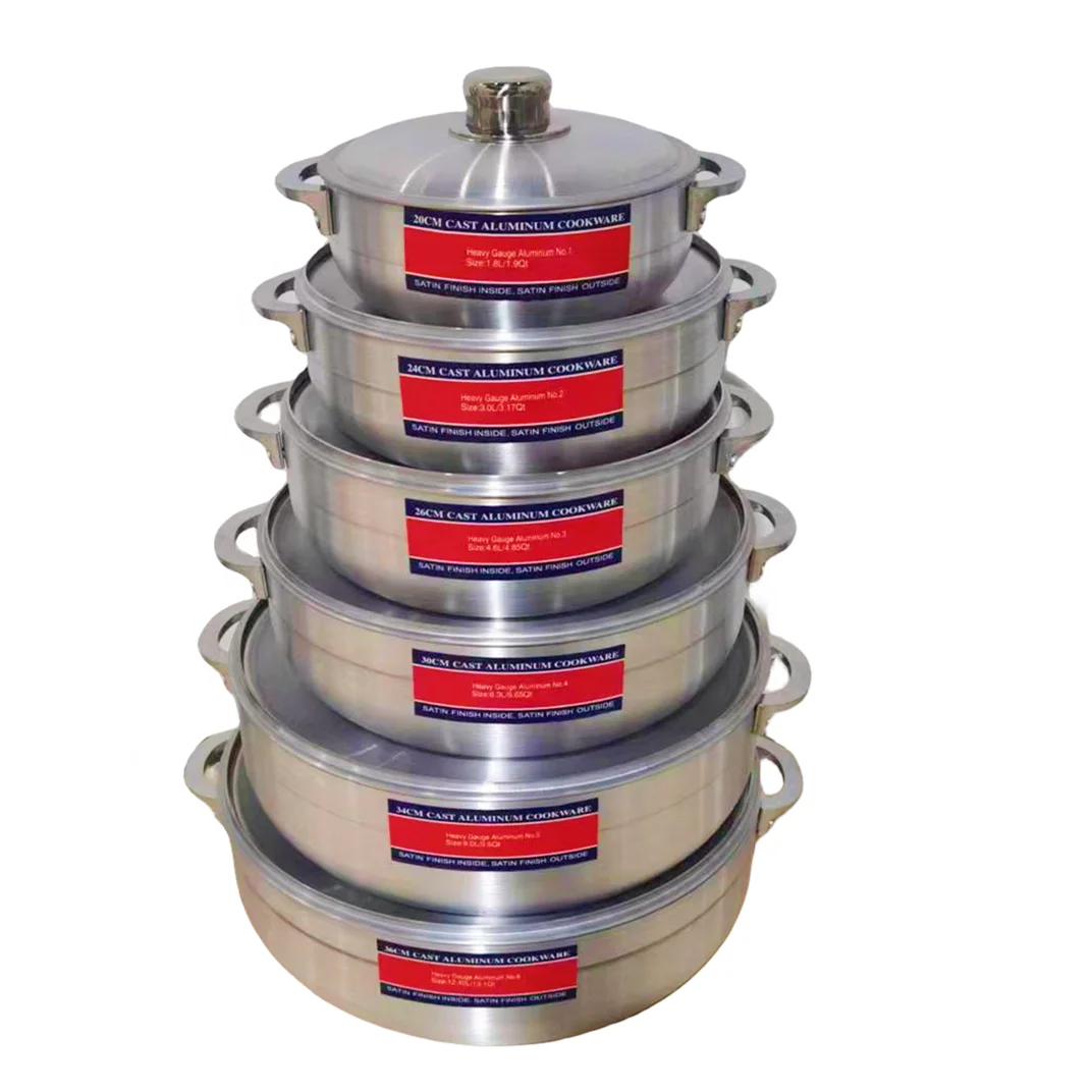 Best Selling Casserole 6pcs Pots Home Cookware Set Restaurants Sanding Pot Aluminum Caldero Cooking Pot Sets