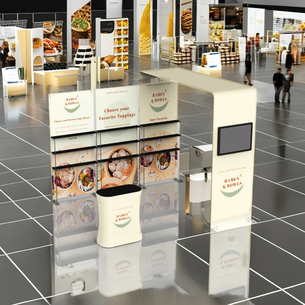 Портативный 10x10 футов выставочный стенд с полками для рекламы