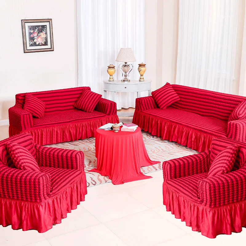 Amazon hot sell designs full cover elastic sofa stretch spandex protective Elastic stretch corner sofa covers