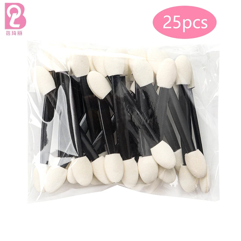 Beiqili 120PCS Pack Disposable Eyeshadow Brush Sponge Tipped Oval Tool Dual Sides Makeup Cosmetic Eye Shadow Applicator