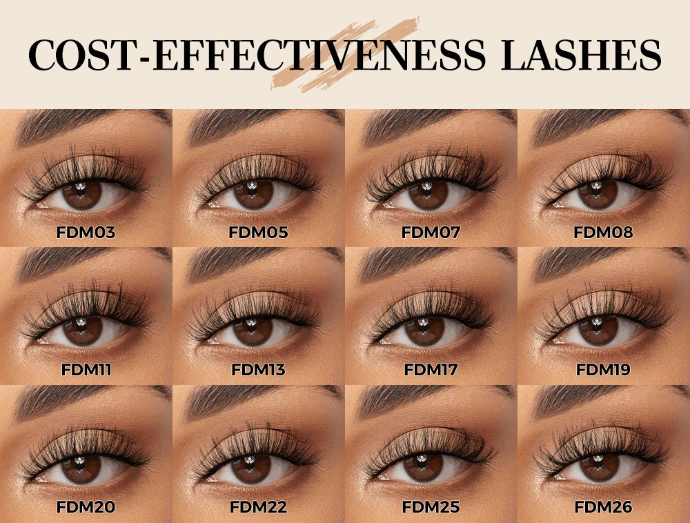 New special elastic band thin band 3d faux mink full strip eye lashes artificial natural false eyelashes wholesale