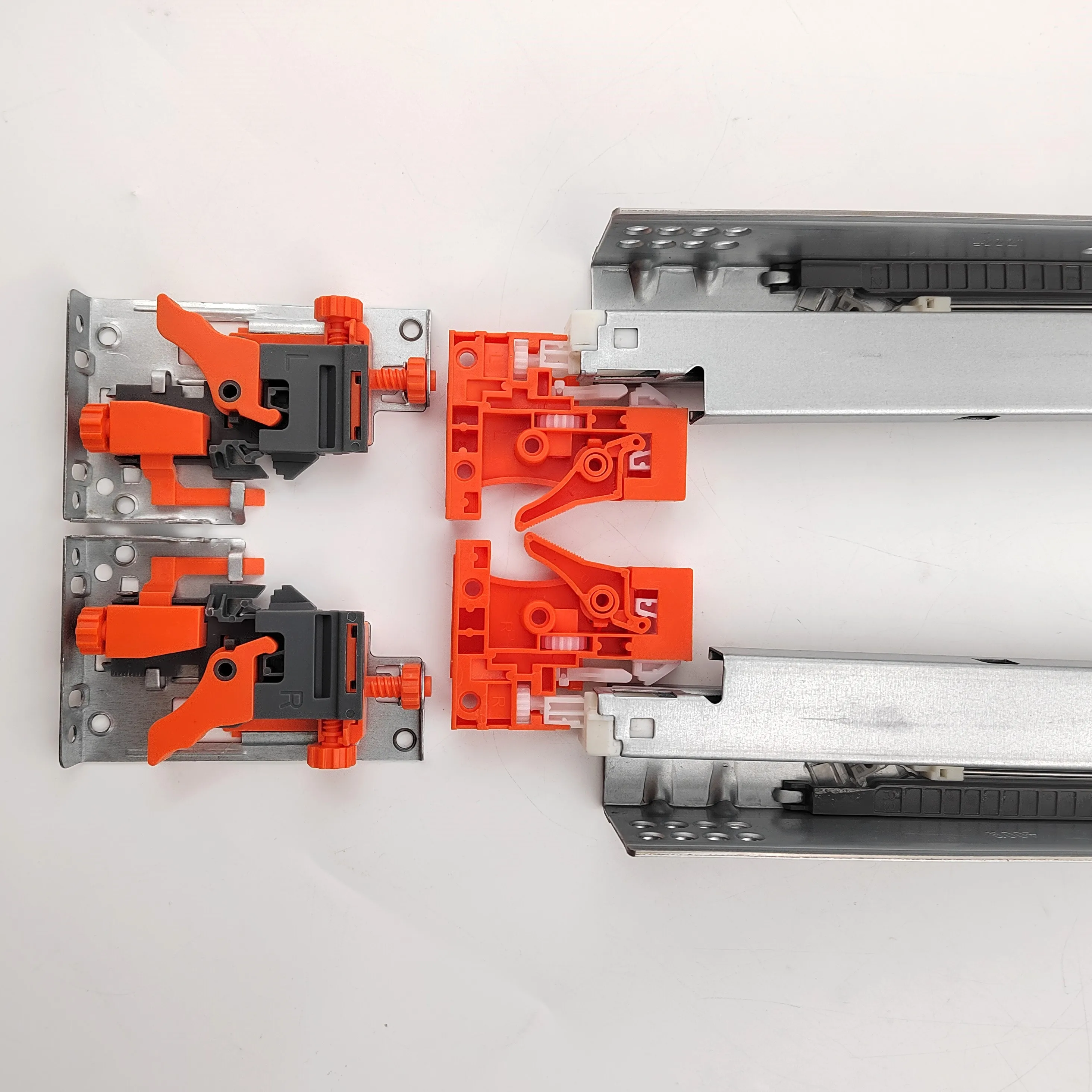 Custom Steel Concealed 3 Folding Drawer Guide Kitchen Metal Telescopic Cabinet Rails Soft Closing Heavy Duty Drawer Slides