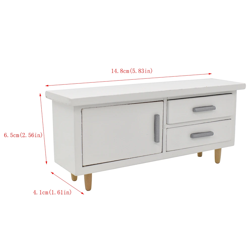 iLAND Dollhouse Furniture Modern Dining Table w/ Chairs Cabinets Doll House Dining Room Miniatures Toys For Girls Boys Children