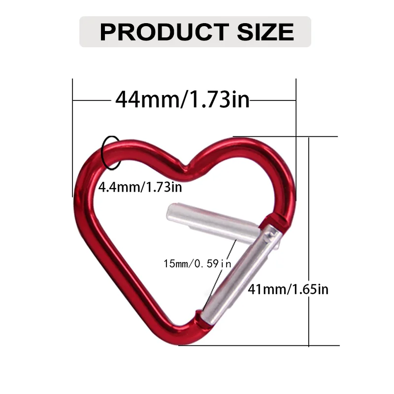 Factory Wholesale Customization Cute Dog Leash Outdoor Traveling Heart Shaped Aluminum Alloy Hammock Keychain Clip Carabiner