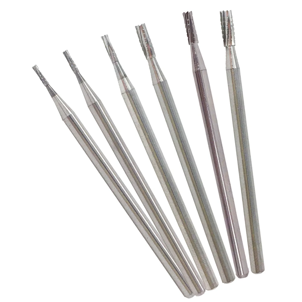 Dental technician bur cylinder straight flat end cross cut tungsten carbide burs