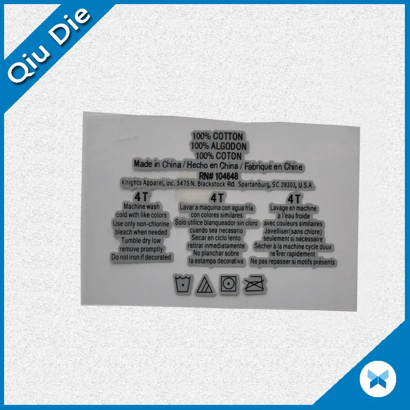 
Heat Transfer Printing Labels for Garment 