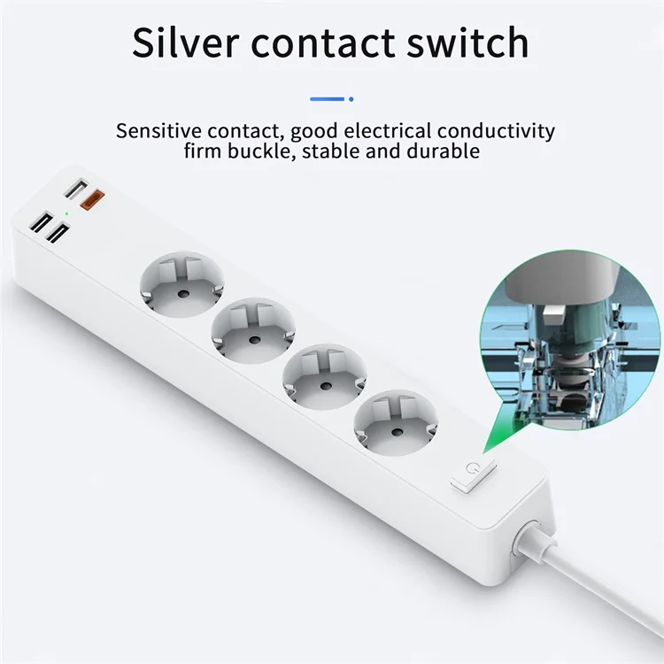WiWU стандарта ЕС США Великобритании Plug PD20W интеллектуального питания по пропилен-каучука прокладки с USB зарядное устройство удлинитель 4 способа розеток от перенапряжения переменного