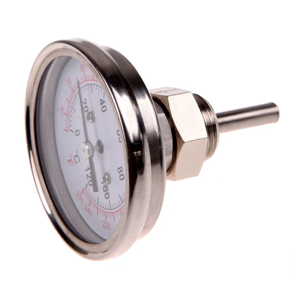 BMT-02 0-120C 1/2 Stainless Steel Thermometer Dial Temperature Gauge For Moonshine Still Condenser Brew Mash Tun Kitchen