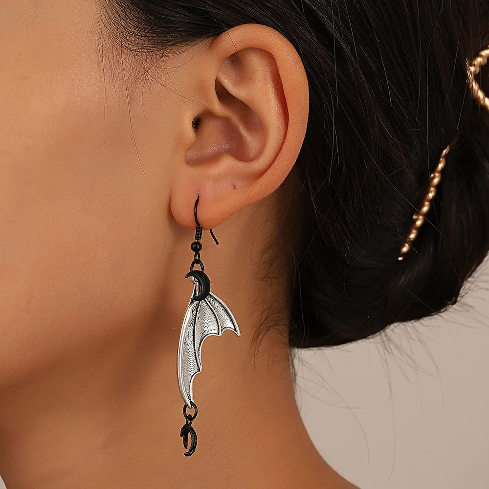Halloween Bat Wings Earrings Paper Clip Mushroom Dangle Earrings Cool Halloween Costumes Party for Women AM1171026